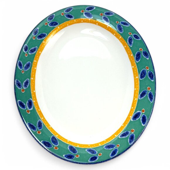 Royal Doulton Cabana 13 inch Platter Green Blue Yellow New - Picture 2 of 6